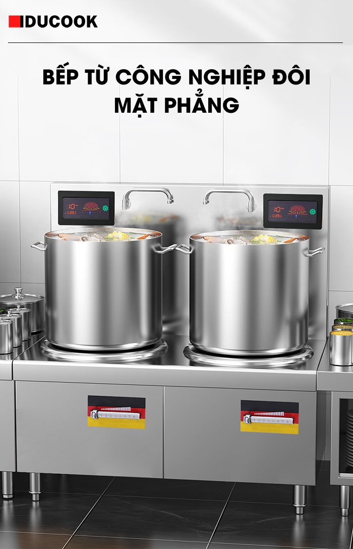 bếp từ công nghiệp đôi 10kw mặt phẳng