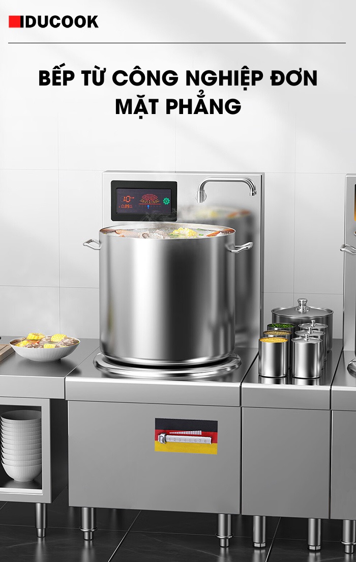 Bếp từ công nghiệp đơn 8kw mặt phẳng